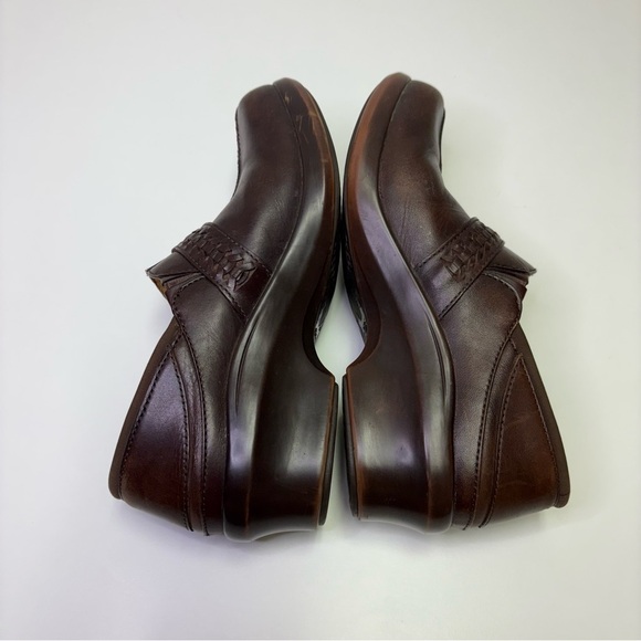 Ariat Women’s 9 Shasta Brown Leather Harness Slip On Comfort Closed Clog Shoe - Picture 5 of 7